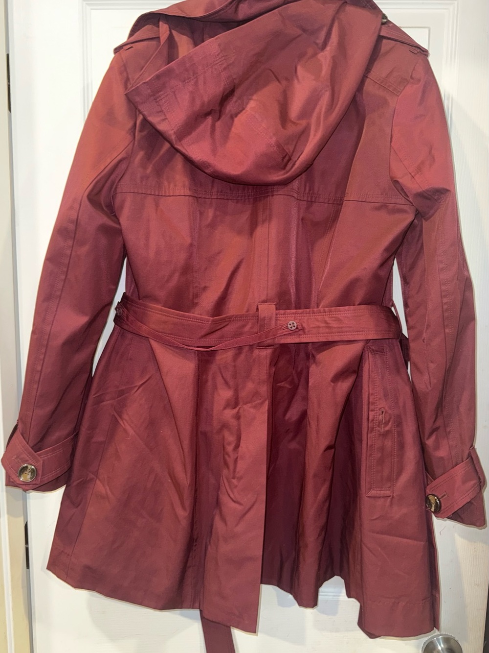 London Fog Women's Deep Burgundy Trench Coat - Picture 3 of 8